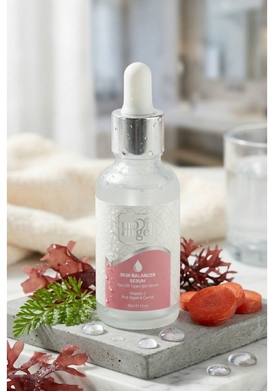 Skın Balancer Serum 30 Ml Tüm Cilt Tipleri İçin Nemlendirici & Cilt Dengeleyici Yüz Serumu Vitamin C + Kırmızı Alg