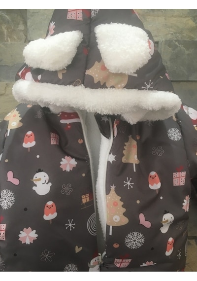 Baby & Baby Unisex Sevimli Noel Baba Ve Arkadaşları Temalı Pamuklu Kozmonot Bebek Tulum Çok Renkli