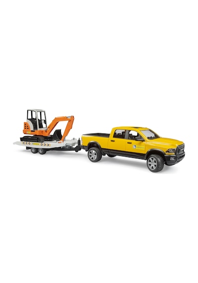 Bruder Ram 2500 Römorklu Pickup Ve Mini Ekskavatör Renkli