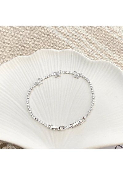 Su Yolu Bileklik Kelebek Model 316l Paslanmaz Çelik Silver 17+2 Cm Gümüş