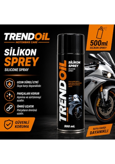 TRENDOİL Motosiklet Silikon Sprey 500 Ml Motosiklet Koruyucu Ve Bakım Spreyi
