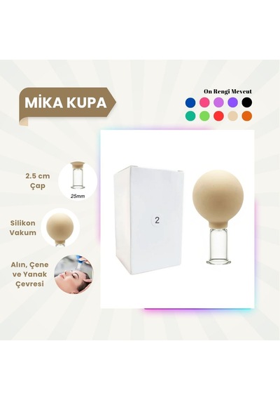 Silikon Vakumlu Mika Yüz Masaj Kupası No:2 Bej Çok Renkli