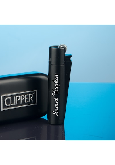 İsme Özel Siyah Clipper Metal Çakmak