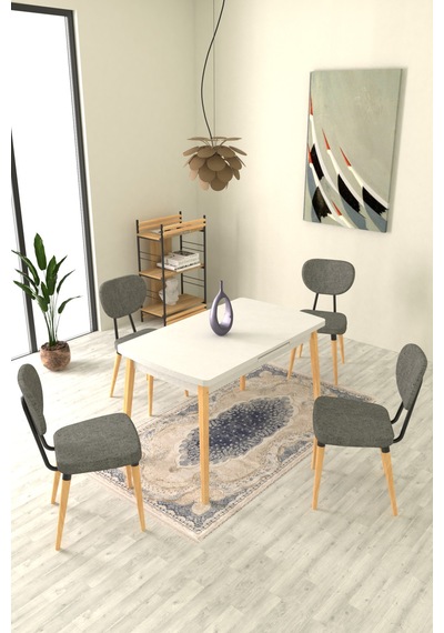 Vilinze Deniz Sandalye Avanos Ahşap Mdf Açılır Mutfak Masası Takımı - 70x120+30 Cm Gri Vilinze Deniz Sandalye Avanos Ahşap Mdf Açılır Mutfak Masası Takımı - 70x120+30 Cm Gri