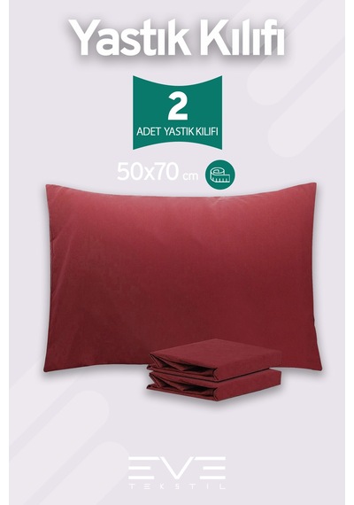 2 Adet Ranforce Düz Pamuk Antibakteriyel Yıkanabilir Lüks Yastık Kılıfı 50x70cm Beyaz