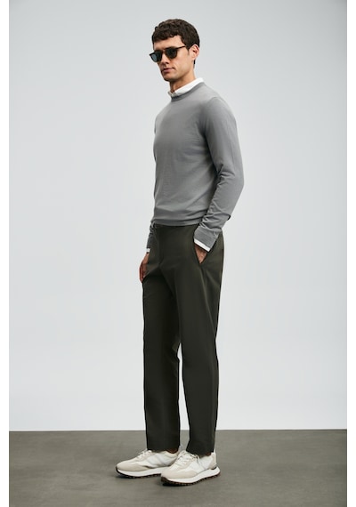 Lufian Daren Smart Erkek Chino Pantolon Slim Fit Haki Haki 112190340100630 Haki