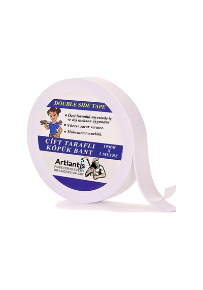 Çift Taraflı Bant Köpük Bant 19mm x 2mt 1 Adet Çerçeve Tablo Halı Yapıştırma Bandı İç Ve Dış Mekan Süper Güçlü Köpük Bant