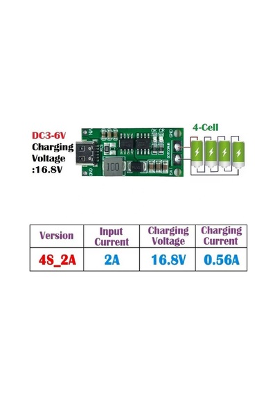 4s 2a Type-c Şarj Modülü Çok Hücreli 18650 Lityum Pil Şarj Devresi 16.8v