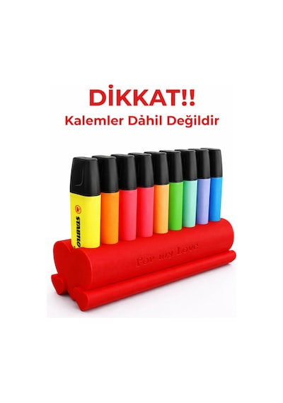 Kalpli Tasarım Kalem Standı Kalemlik Organizer Sert Plastik Kalem Tutucu Renkli Dekoratif Çok Renkli