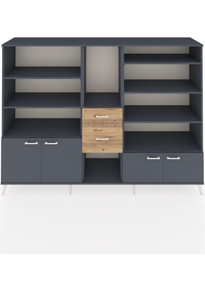 Hyperion Dolap 10 Raflı 2 Çekmeceli 4 Kapaklı 220x44x163 Antrasit Antrasit-antrasit/çam Hyperion Dolap 10 Raflı 2 Çekmeceli 4 Kapaklı 220x44x163 Antrasit Antrasit-antrasit/çam