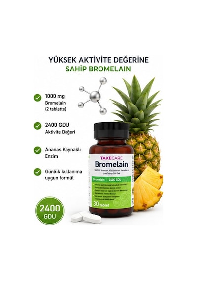 Takecare Bromelain Takviye Edici Gıda 30 Tablet