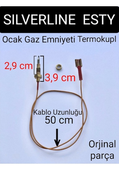 Silverline Uyumlu Esty Ocak Gaz Emniyet Sensörü Termokupl - 546626237