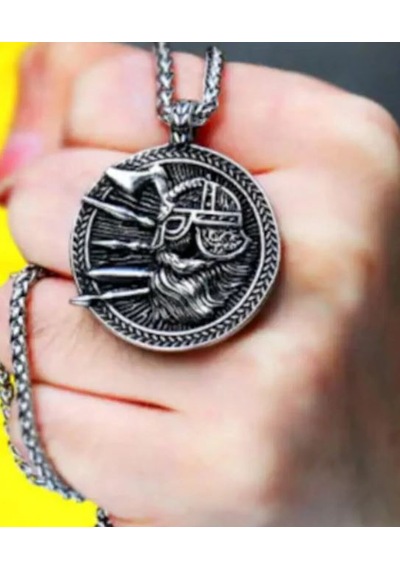 Çift Taraflı Kullanım Paslanmaz Çelik Viking Kolye