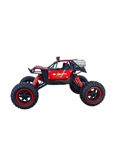 Duman Atan Uzaktan Kumandalı Şarjlı Full Fonksiyon Canavar Rock Crawler 26 Cm. Kırmızı