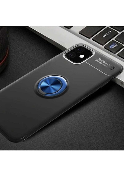 Apple Uyumlu iPhone 11 Kılıf Zore Ravel Silikon Kapak Siyah-Mavi