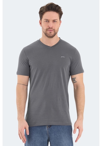 Slazenger Rıvaldo Erkek V Yaka Koyu Gri Tişört Koyu Gri