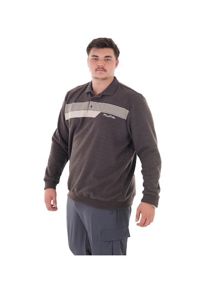 Erkek Battal Beden 158 Kiloya Kadar Uygun Bedenli Geniş Kalıp Baskılı Polo Yaka Selanik Sweat Kahve Erkek Battal Beden 158 Kiloya Kadar Uygun Bedenli Geniş Kalıp Baskılı Polo Yaka Selanik Sweat Kahve