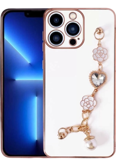 More TR Apple Uyumlu iPhone 14 Pro Max Kılıf El Tutamaçlı Kamera Korumalı Zore Taka Silikon Kapak - Beyaz