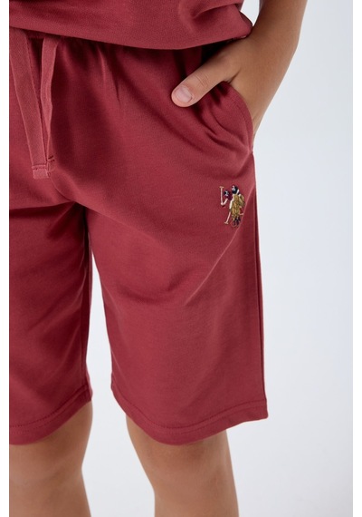 U.S. Polo Assn. Erkek Çocuk Bordo Bermuda Takım Bordo
