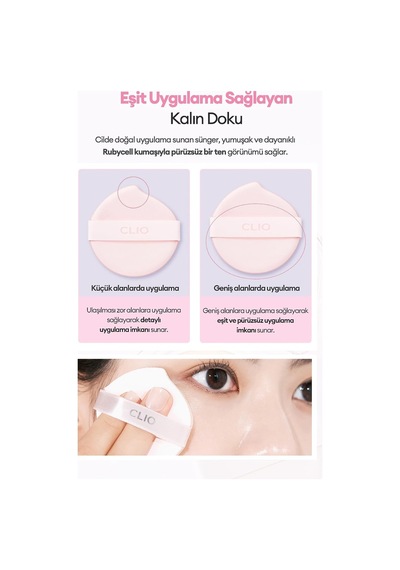 Su Damlası Şekilli, Detaylı Eşit Uygulama Sunan Puf Kill Cover Mesh Glow Essential Cushion Puff Çok Renkli