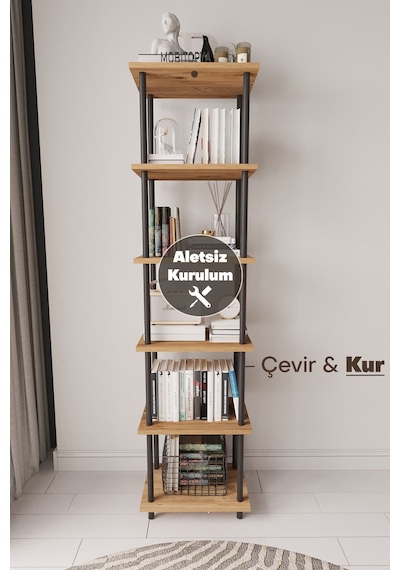 Çevir Kur 45 Cm Atlantik Çam Kitaplık Atlantik Çam