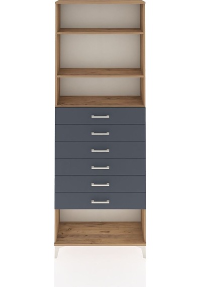Arges Dolap 3 Raflı 6 Çekmeceli 88x30x243 Çam-antrasit Atlas Çam Arges Dolap 3 Raflı 6 Çekmeceli 88x30x243 Çam-antrasit Atlas Çam