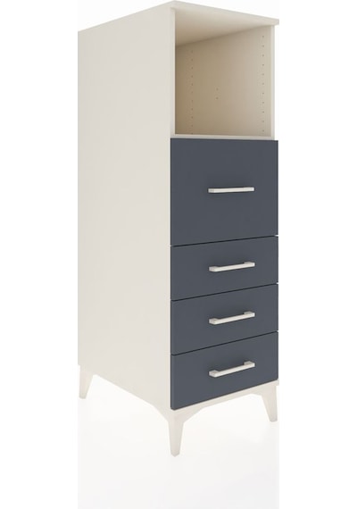 Kronos Dolap Tek Raflı 4 Çekmeceli 44x59x134 Aytaşı-antrasit Aytaşı