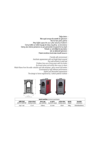 Sürel 5114 Siyah 3 Camlı Salon Şömine Uyuyan Kömür Odun Sobası Bordo Sürel 5114 Siyah 3 Camlı Salon Şömine Uyuyan Kömür Odun Sobası Bordo