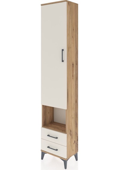 Arges Dolap 5 Raflı 2 Çekmeceli Tek Kapaklı 44x30x221 Çam-aytaşı Atlas Çam