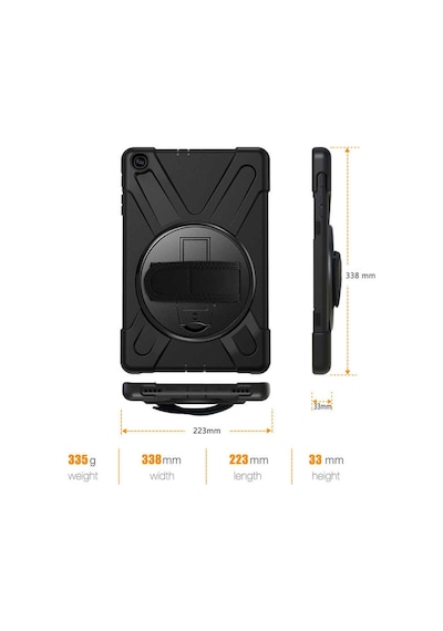 Apple Uyumlu iPad Mini 1 2 3 Kılıf Defender Askılı Zırhlı Tank Case A1432 A145 - Siyah