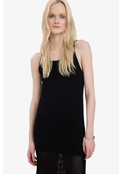 DeFacto Halter Yaka Basic Düz Kolsuz Maxi Elbise E9918AX25SMBK81
