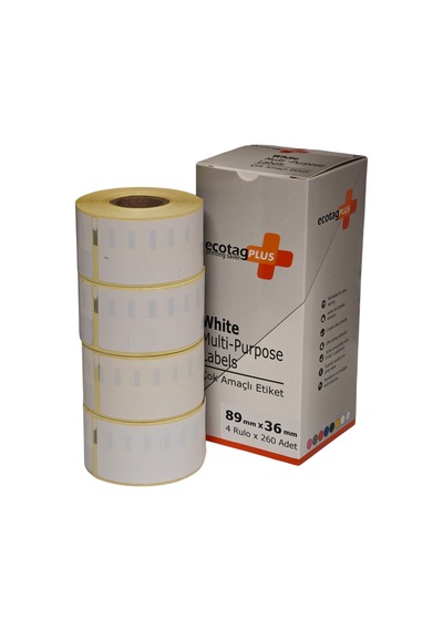 Ecotagplus Dymo Muadili Etiket - 89 Mm X 36 Mm - 4 X 260 Adet - Eko Paket - 99012 1
