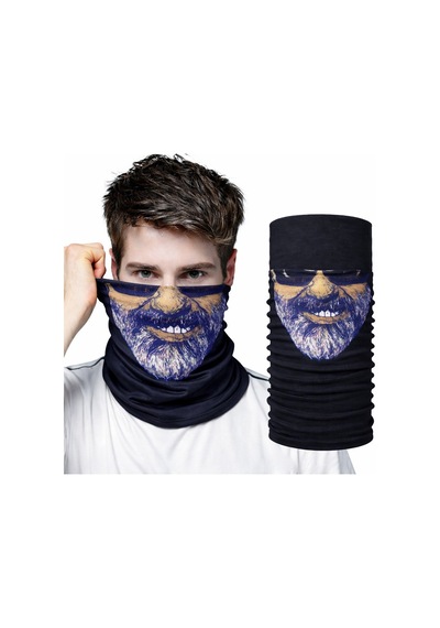Sakallı Yüz Desenli Baf Buff Çok Amaçlı Boyunluk &amp Maske 1 No - Zmff-731092 Renkli