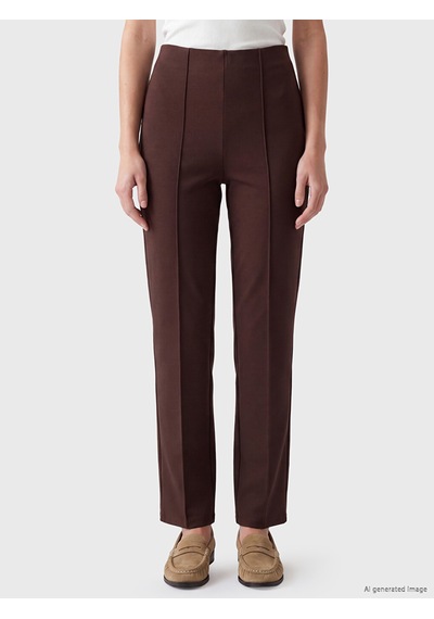Lcw Modest Kahverengi Yüksek Bel Dar Fit Kadın Pantolon