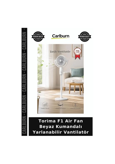 Premium Torima F1 Air Fan Beyaz Kumandalı Yarlanabilir Vantilatör Alternatif Seyahat Masa