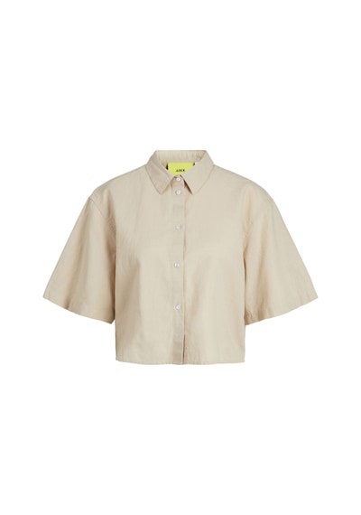 Jjxx Jxlulu Ss Cropped Lınen Blend Shırt Wvn Kadın Bej Kk Gömlek - 12231335