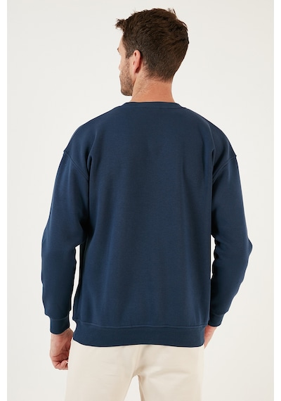 Buratti Regular Fit Bisiklet Yaka Pamuklu Içi Tüylü Yumuşak Şardonlu Erkek Sweat 5905255 Indigo