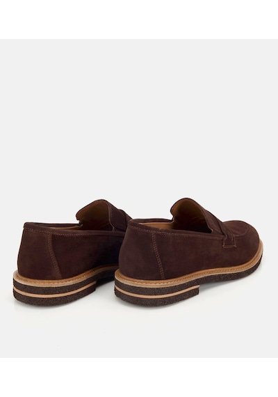Hotiç Erkek Süet Deri Kahverengi Klasik Loafer