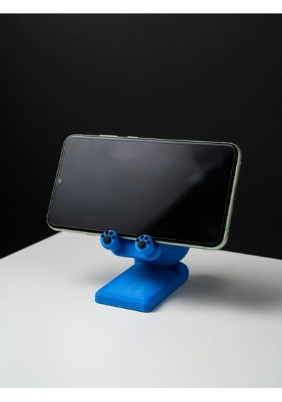 Pati Ve Ayı Tasarımlı Sevimli Telefon Standı - Mavi- Çocuklara/hayvanseverlere