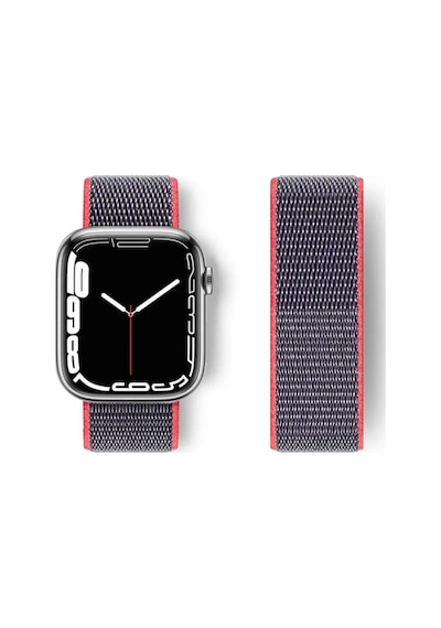 Newface Apple Watch 42mm Hasırlı Cırtcırtlı Kordon - Pembe