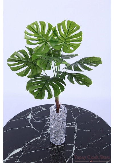 Yapay Çiçek Sitesi Yapay Monstera Deve Tabanı 9 Dal Dekor Bitkisi 70 Cm Yeşil