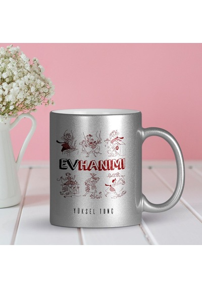 Kişiye Özel Mesleki Ev Hanımı Gümüş Yaldızlı Kupa Bardak - 2