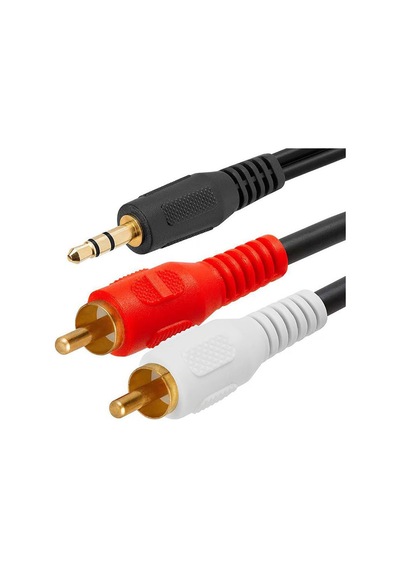 3.5 Mm Stereo Erkek To 2x Rca Erkek Audio Ses Kablosu 1.5m
