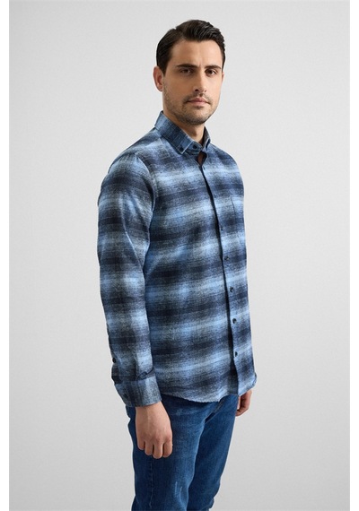 Süvari Lacivert Regular Düğmeli Yaka Kareli Casual Gömlek Gm2008000252-m09 Lacivert Süvari Lacivert Regular Düğmeli Yaka Kareli Casual Gömlek Gm2008000252-m09 Lacivert