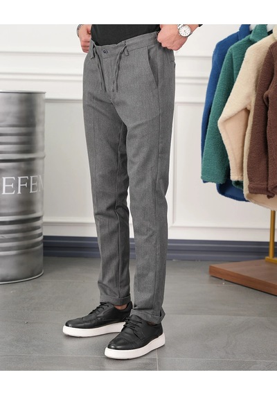 Modefendi Pamuk Likra Slim Fit Jogger Pantolon Gri