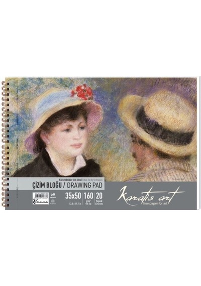 160gr 35 50 20 Yp. Spiralli Çizim Blok Çok Renkli