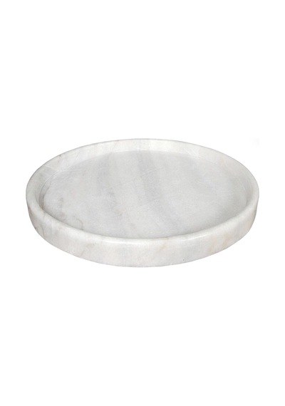 Lux & Marble Bollos, Beyaz Mermer Yuvarlak Sunumluk