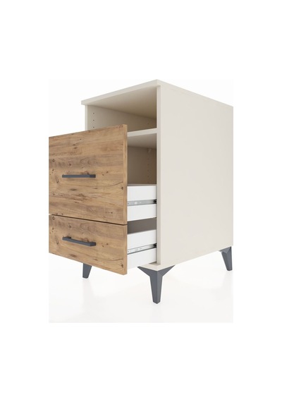 Kronos Komodin Tek Raflı 2 Çekmeceli 44x59x80 Aytaşı-çam Aytaşı