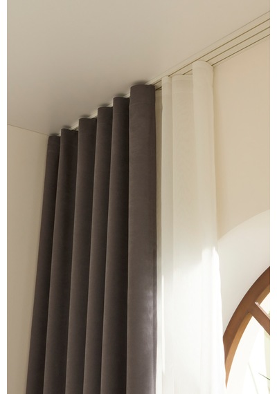 Kaşmir Home Holly Ada Fon Perde Koyu Gri 150x270 Cm Koyu Gri