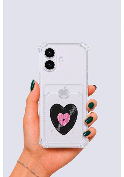 Hepsi Apple iPhone Uyumlu 17 Kartlıklı Vinly Desenli Kılıf Najmaddin Çok Renkli